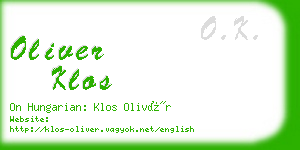 oliver klos business card